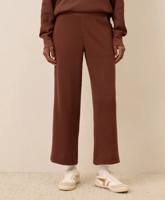 clearance thermal waffle wide leg pant