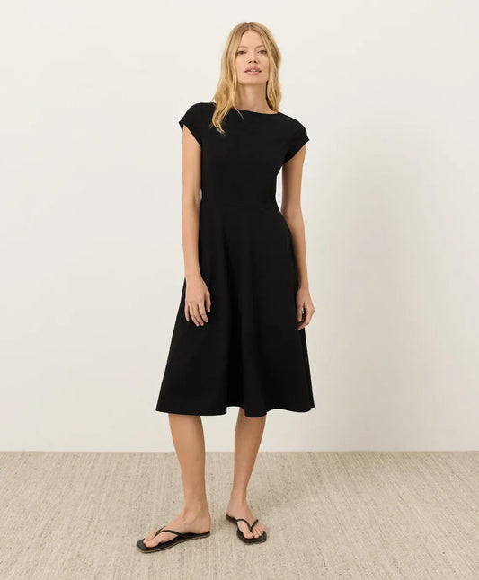 fit & flare ballet neck dress