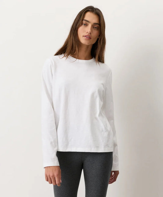 soft-slub essential crewneck long sleeve tee